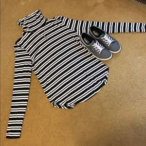 Black and White Turtleneck